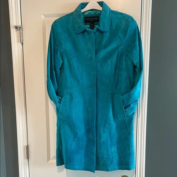 Chic Teal Trench Coat - Picture 5 of 7